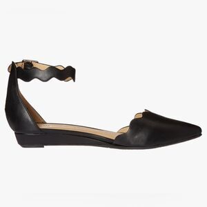 CL by Laundry Studio Pointed Toe Sliver Wedge Black Minimalist D’orsay Pump SZ 9